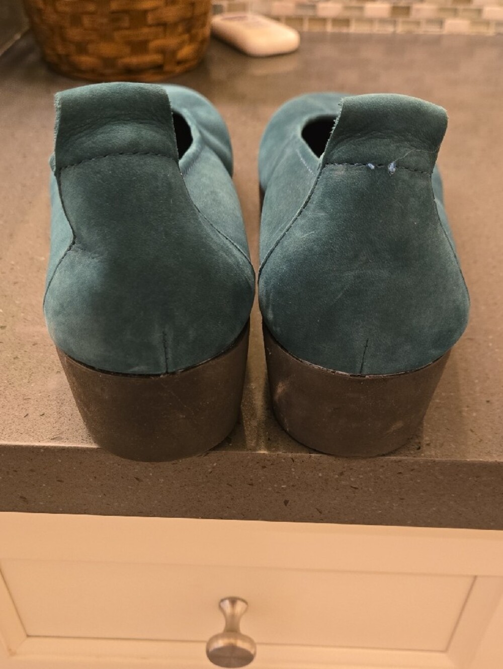Aetrex Teal Suede Round-Toe Flats - Picture 5 of 6